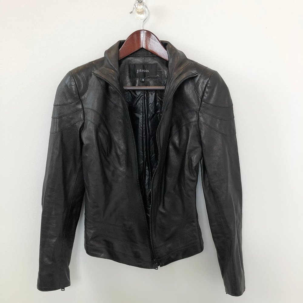 Jitrois Women's Black Leather Jacket Size 38